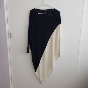 WHBM Black and Cream Tunic Top Size S